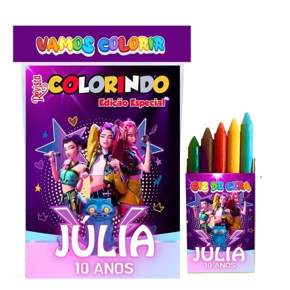 Livro de Colorir Guerreiras do Kpop 14x10cm Personalizado | Kit C