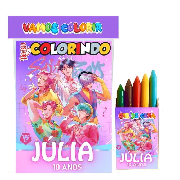 Livro de Colorir Saja Boys Kpop Tam 14x10cm Personalizado | Kit C
