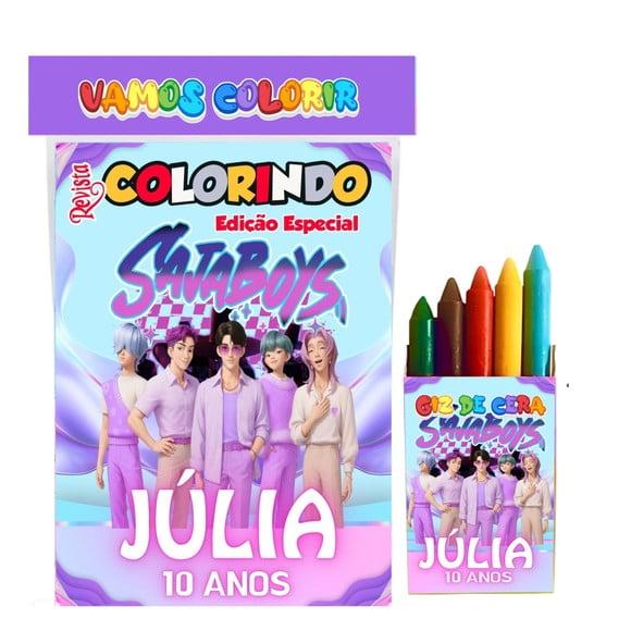 Livro de Colorir Saja Boys Kpop Tam 14x10cm Personalizado | Kit C