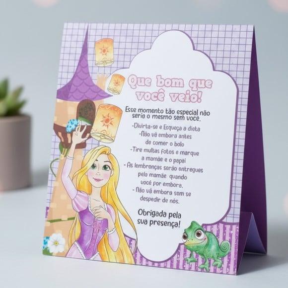 Placa de Agradecimento Rapunzel Enrolados Centro de Mesa | Lembra