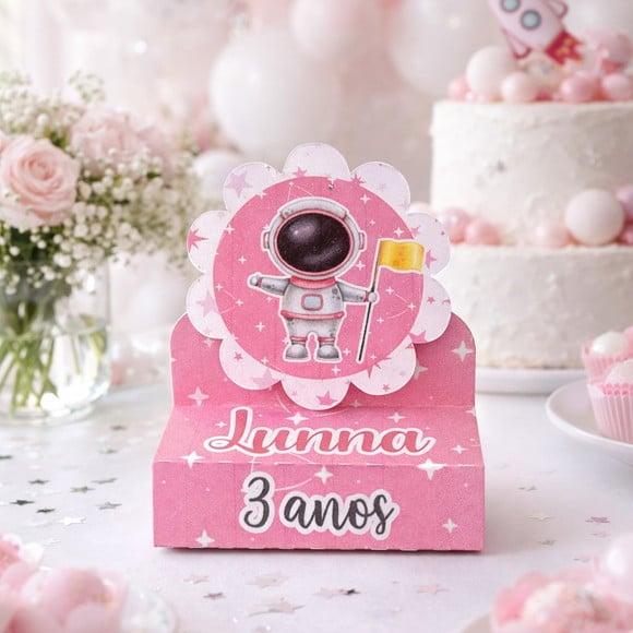 Porta Bis Duplo Astronauta Rosa Lembrancinha | Lembrancinha Festa