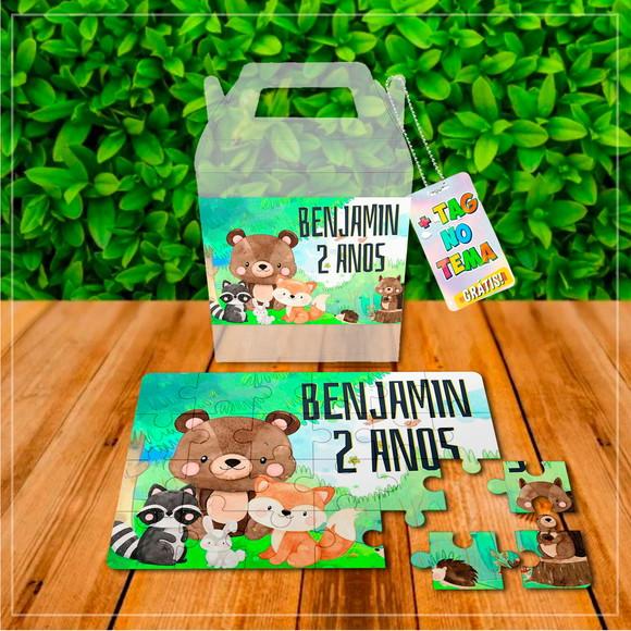 Quebra Cabeça Personalizado Bosque Encantado Aquarela 24 Peças 