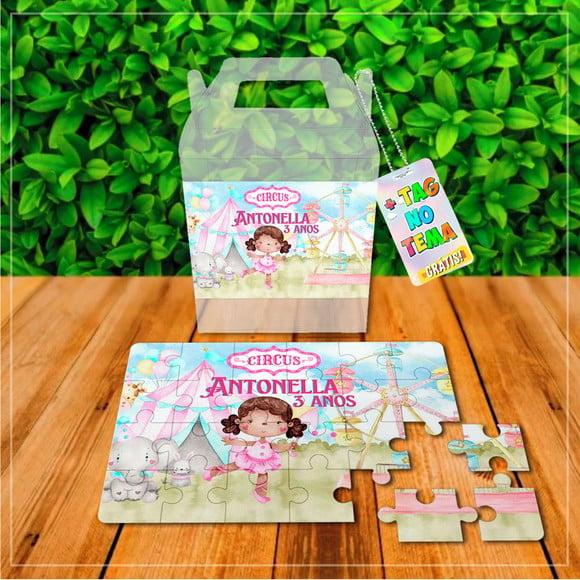 Quebra Cabeça Personalizado Circo Rosa Aquarela 24 Peças | Lemb