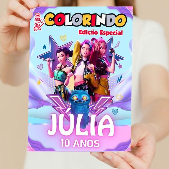 Livro de Colorir Guerreiras do Kpop Personalizada 15x21 Personali