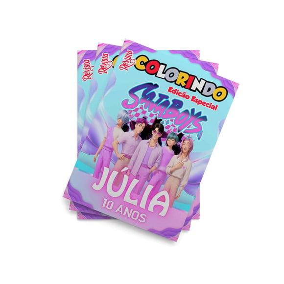 Livro de Colorir Saja Boys Kpop Personalizada 14x10 cm Personaliz
