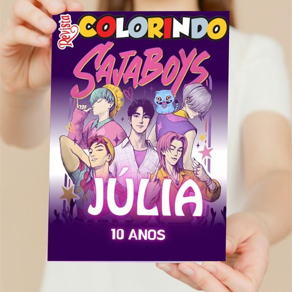 Livro de Colorir Saja Boys Kpop Personalizada 15x21 cm Personaliz