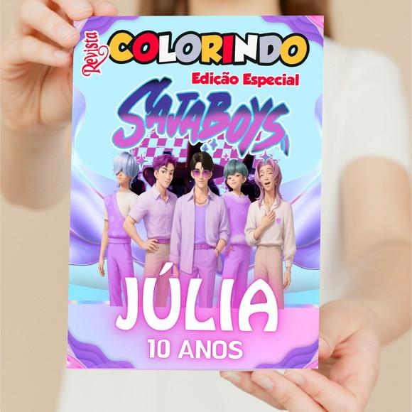 Livro de Colorir Saja Boys Kpop Personalizada 15x21 cm Personaliz