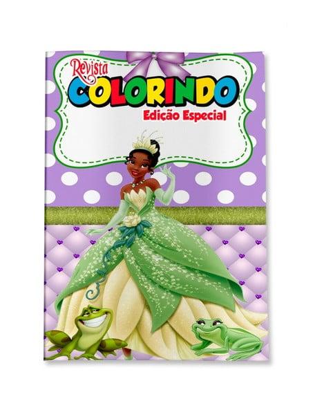 Livro de Colorir a Princesa e o Sapo 14x10 Personalizado | Kit Co