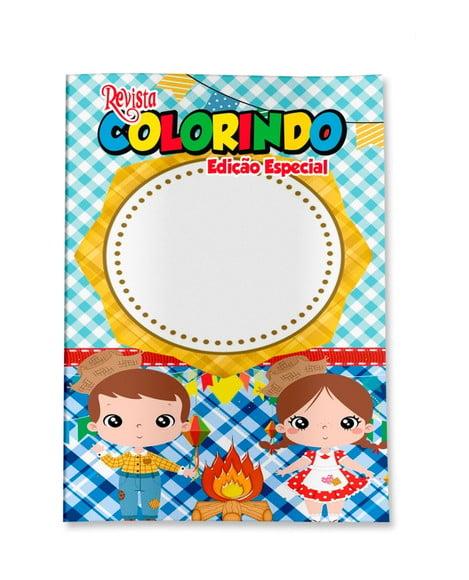 Livro de Colorir Arraiá Festa Junina Menina Menino Personalizado