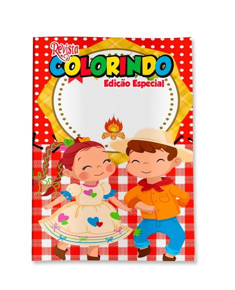 Livro de Colorir Arraiá Festa Junina Menina Menino Personalizado