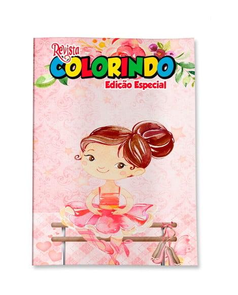 Livro de Colorir Bailarina 14x10 Personalizado | Kit Colorir Infa
