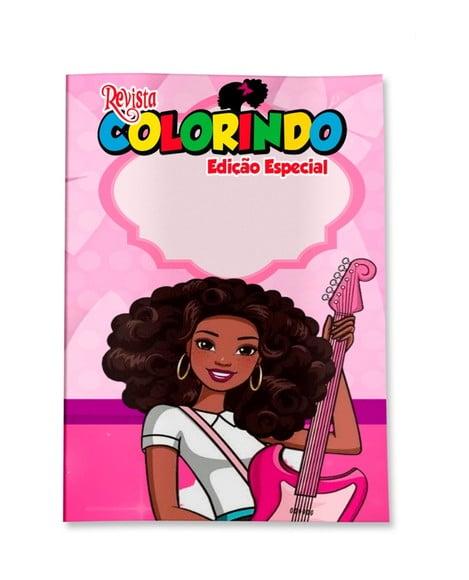 Livro de Colorir Barbie Negra 14x10 Personalizado | Kit Colorir I