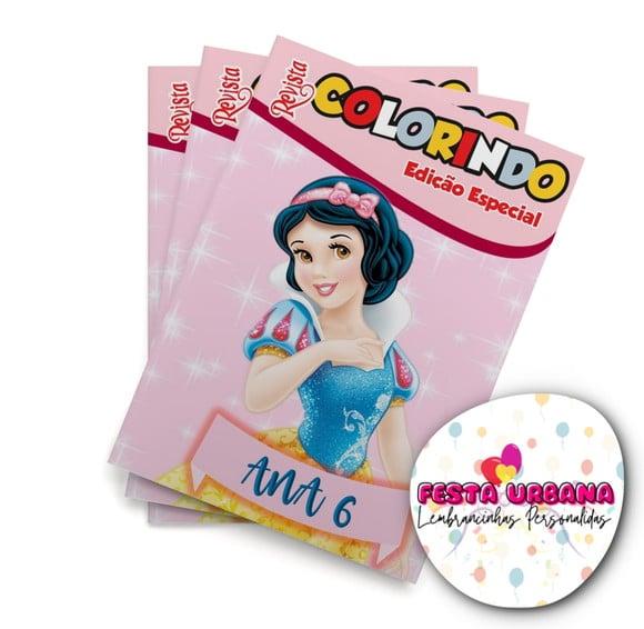 Livro de Colorir Branca de Neve 14x10 Personalizado | Kit Colorir