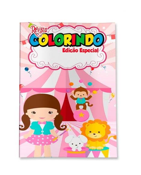 Livro de Colorir Circo Menina 14x10 Personalizado | Kit Colorir I