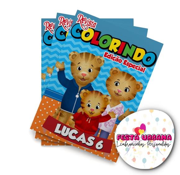 Livro de Colorir Daniel Tigre 14x10 Personalizado | Kit Colorir I