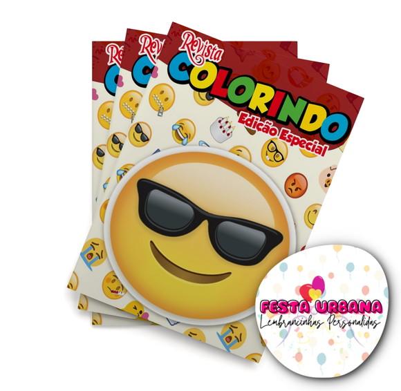 Livro de Colorir Emojis 14x10 Personalizado | Kit Colorir Infanti