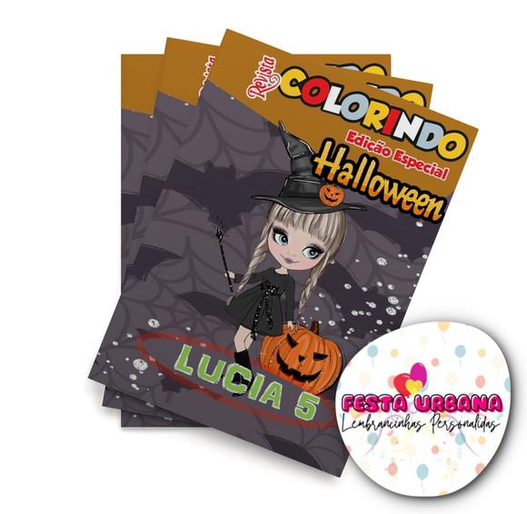 Livro de Colorir Halloween Dia das Bruxas 14x10 Personalizado | K