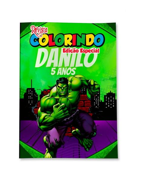 Livro de Colorir Hulk 14x10 Personalizado | Kit Colorir Infantil 