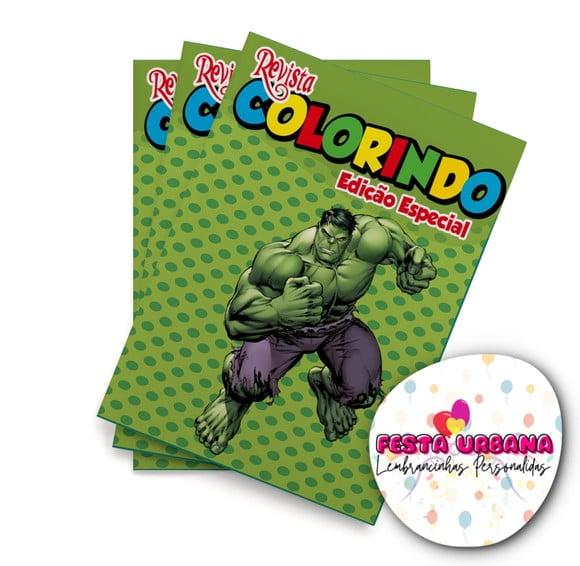 Livro de Colorir Hulk 14x10 Personalizado | Kit Colorir Infantil 