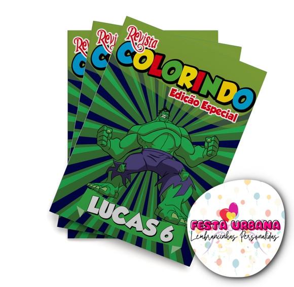 Livro de Colorir Hulk 14x10 Personalizado | Kit Colorir Infantil 