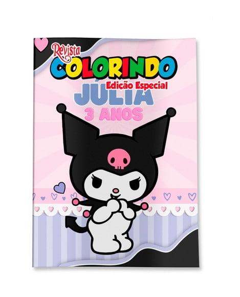 Livro de Colorir Kuromi Preto 14x10 Personalizado | Kit Colorir I