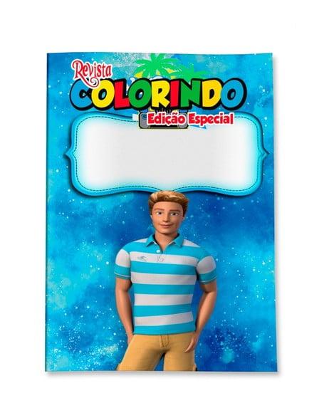 Livro de Colorir Ken Barbie 14x10 Personalizado | Kit Colorir Inf