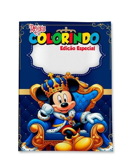 Livro de Colorir Mickey Realeza 14x10 Personalizado | Kit Colorir