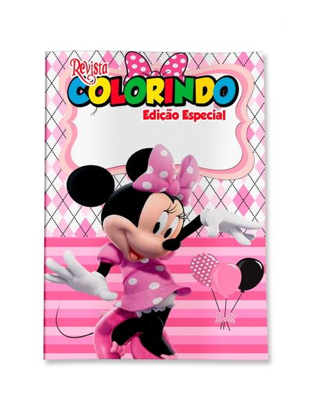 Livro de Colorir Minnie Rosa 14x10 Personalizado | Kit Colorir In