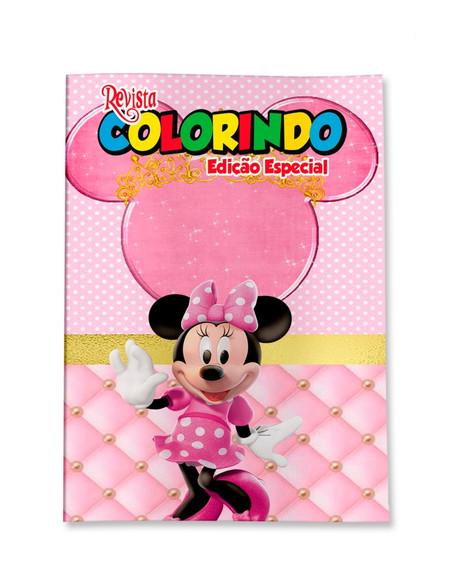 Livro de Colorir Minnie Rosa 14x10 Personalizado | Kit Colorir In