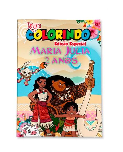Livro de Colorir Moana 2 14x10 Personalizado | Kit Colorir Infant