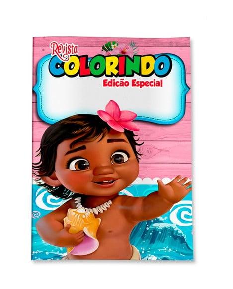Livro de Colorir Moana Baby 14x10 Personalizado | Kit Colorir Inf
