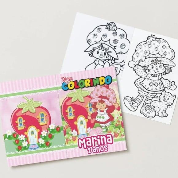 Livro de Colorir Moranguinho Anos 80 Antiga 14x10 Personalizado |