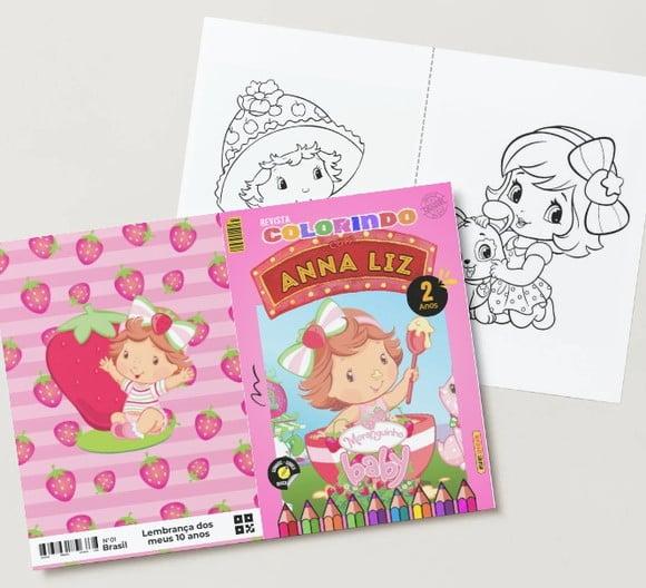 Livro de Colorir Moranguinho Baby 14x10 Personalizado | Kit Color