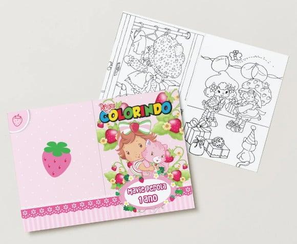 Livro de Colorir Moranguinho Baby 14x10 Personalizado | Kit Color