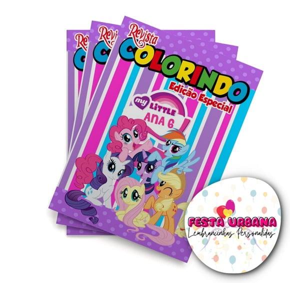Livro de Colorir My Little Pony 14x10 Personalizado | Kit Colorir
