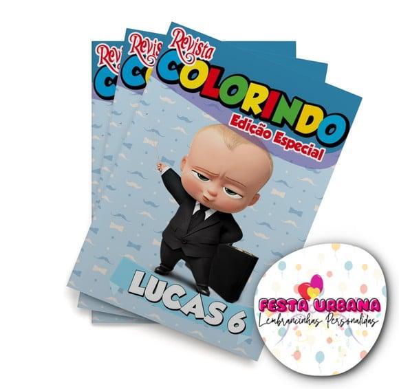 Livro de Colorir o Poderoso Chefinho 14x10 Personalizado | Kit Co