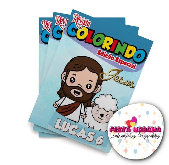 Livro de Colorir Páscoa Jesus 14x10 Personalizado | Kit Colorir 