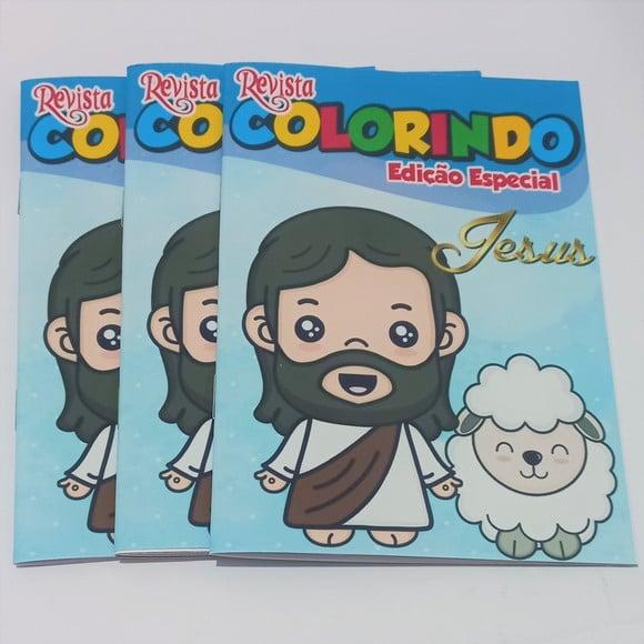 Livro de Colorir Páscoa Jesus 14x10 Personalizado | Kit Colorir 