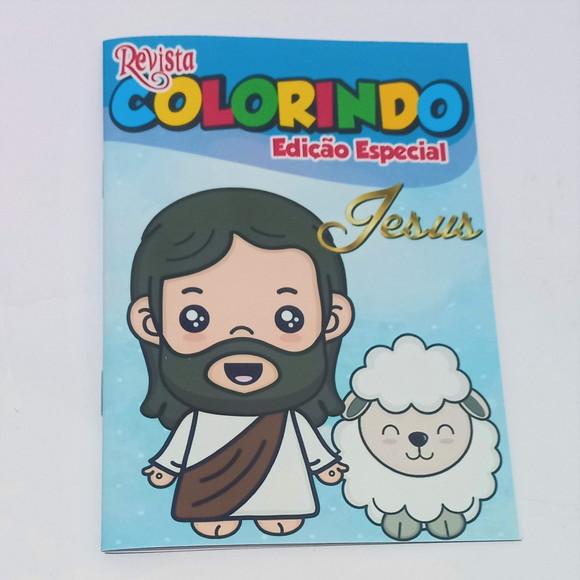 Livro de Colorir Páscoa Jesus 14x10 Personalizado | Kit Colorir 