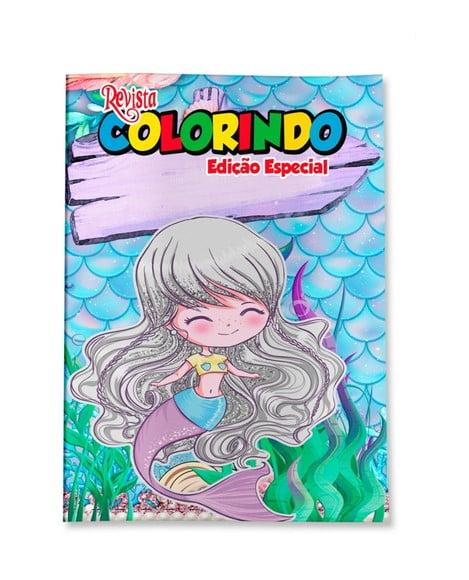 Livro de Colorir Sereia Cute Baby 14x10 Personalizado | Kit Color