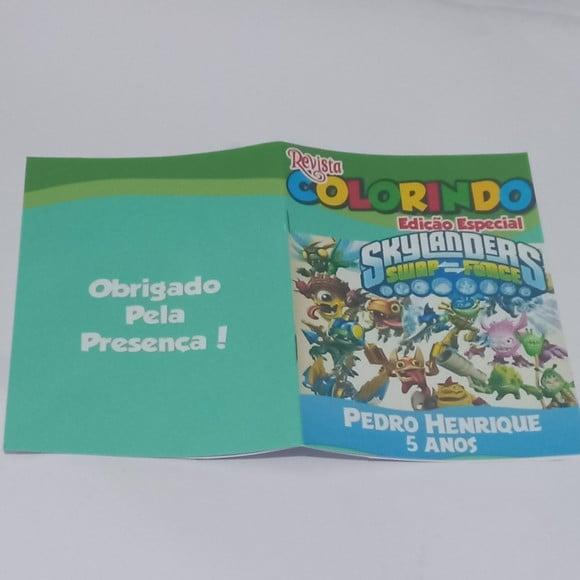 Livro de Colorir Skylanders 14x10 Personalizado | Kit Colorir Inf