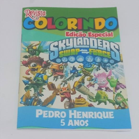 Livro de Colorir Skylanders 14x10 Personalizado | Kit Colorir Inf