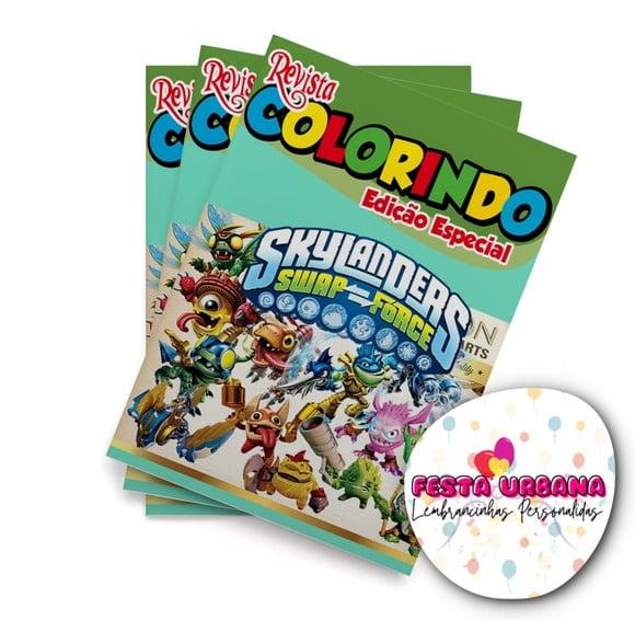 Livro de Colorir Skylanders 14x10 Personalizado | Kit Colorir Inf