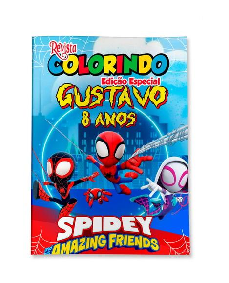 Livro de Colorir Spidey e Seus Amigos 14x10 Personalizado | Kit C