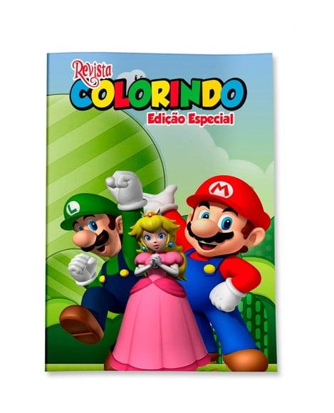 Livro de Colorir Super Mario 14x10 Personalizado | Kit Colorir In