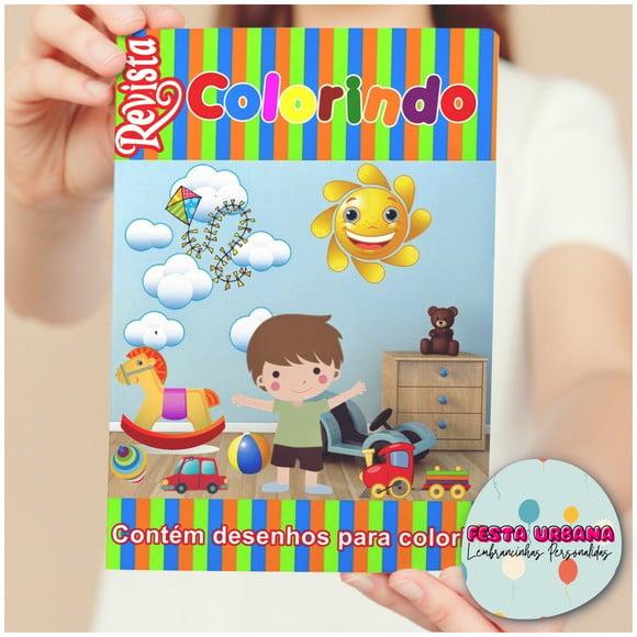 Livro de Colorir s Brinquedos Menino Tam G 15x21 Cm Personalizado