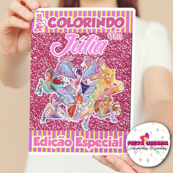 Livro de Colorir s Clube Das Winx Tam G 15x21 Cm Personalizado | 