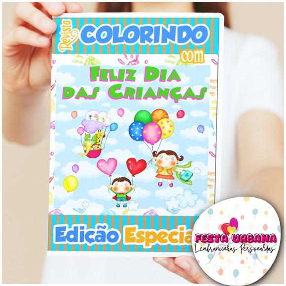 Livro de Colorir s Dia Das Crianças Tam G 15x21 Cm Personalizado