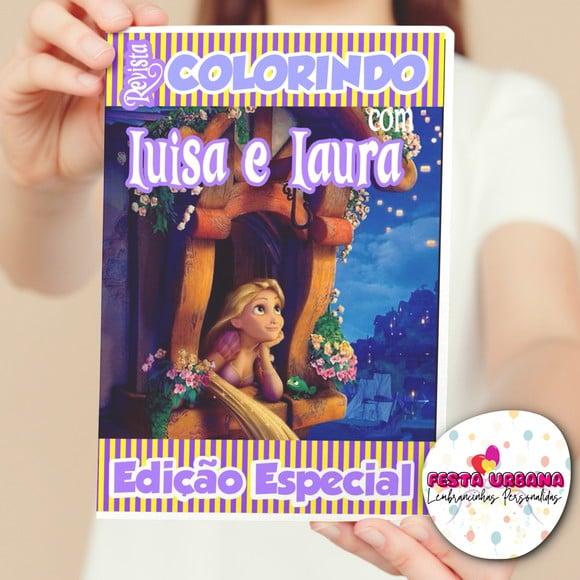 Livro de Colorir s Enrolados Rapunzel Tam G 15x21 Cm Personalizad