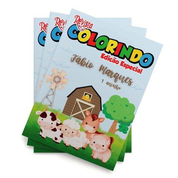 Livro de Colorir s Fazendinha Menina Tam 14x10 cm Personalizado |
